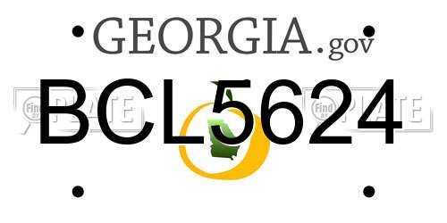 BCL5624 Georgia License Plate