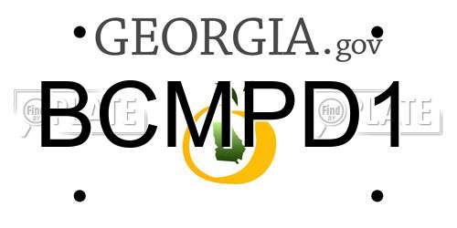 BCMPD1 Georgia License Plate