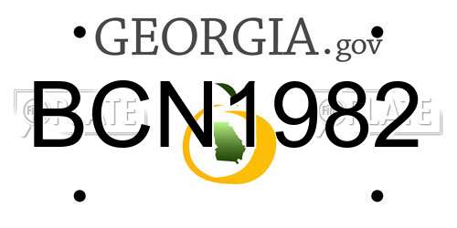 BCN1982 Georgia License Plate