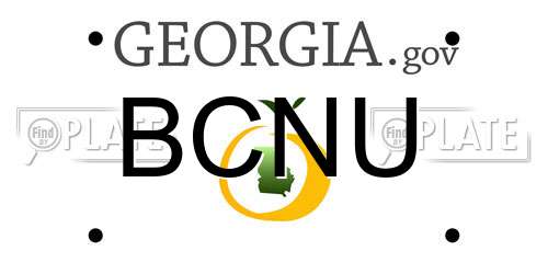 BCNU Georgia License Plate