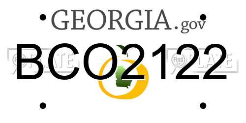 BCO2122 Georgia License Plate