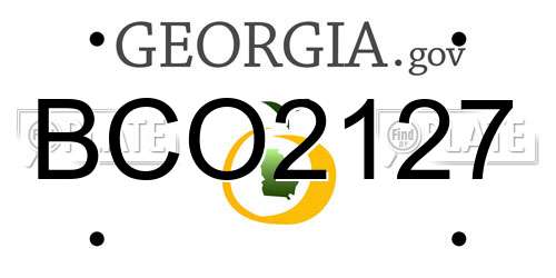 BCO2127 Georgia License Plate