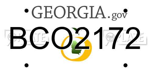 BCO2172 Georgia License Plate