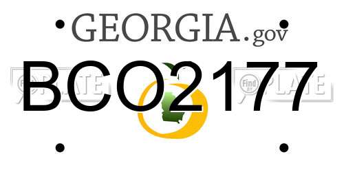 BCO2177 Georgia License Plate
