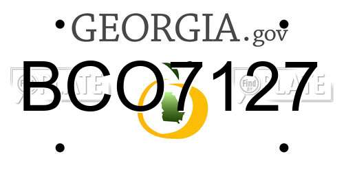 BCO7127 Georgia License Plate