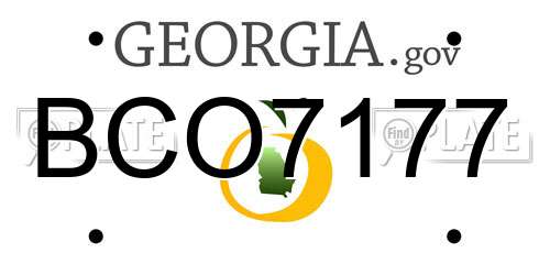 BCO7177 Georgia License Plate