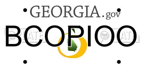 BCOPIOO Georgia License Plate