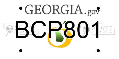 BCP801 Georgia License Plate