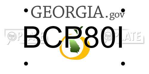 BCP80I Georgia License Plate
