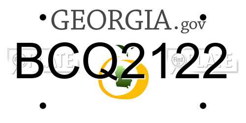 BCQ2122 Georgia License Plate