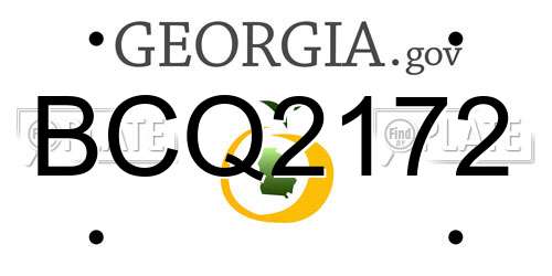 BCQ2172 Georgia License Plate