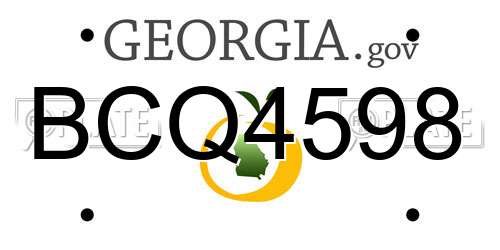 BCQ4598 Georgia License Plate