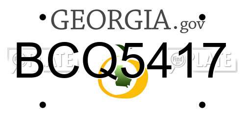 BCQ5417 Georgia License Plate