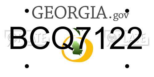 BCQ7122 Georgia License Plate