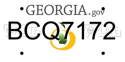 BCQ7172 Georgia License Plate