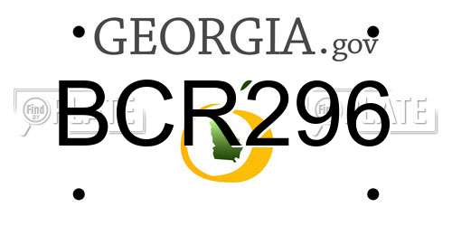 BCR296 Georgia License Plate