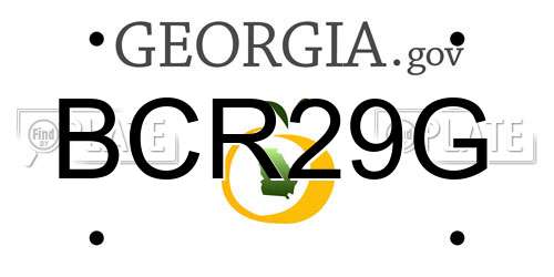 BCR29G Georgia License Plate
