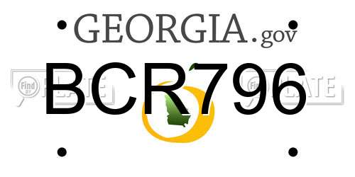 BCR796 Georgia License Plate