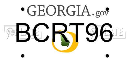 BCRT96 Georgia License Plate