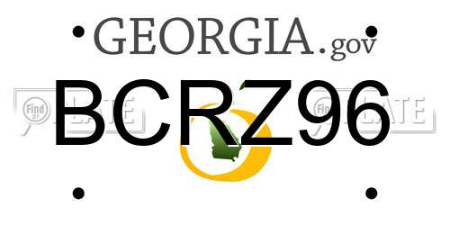 BCRZ96 Georgia License Plate