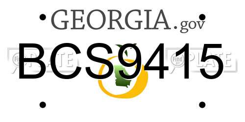 BCS9415 Georgia License Plate