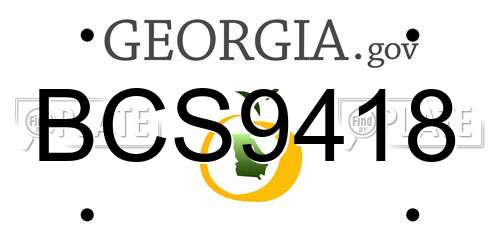 BCS9418 Georgia License Plate