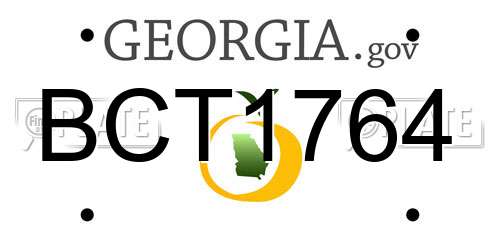 BCT1764 Georgia License Plate