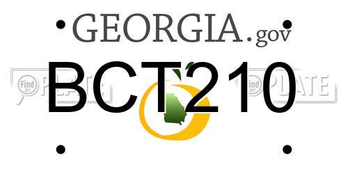 BCT210 Georgia License Plate