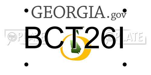 BCT26I Georgia License Plate