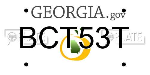 BCT53T Georgia License Plate
