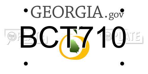 BCT710 Georgia License Plate