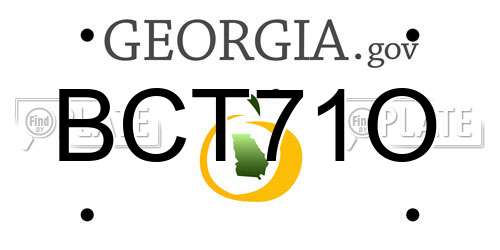 BCT71O Georgia License Plate