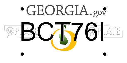 BCT76I Georgia License Plate