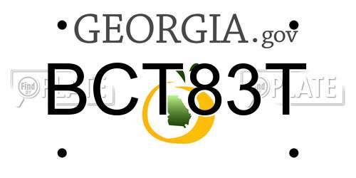 BCT83T Georgia License Plate