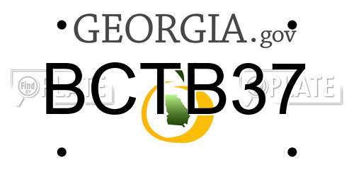 BCTB37 Georgia License Plate