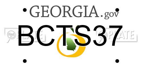 BCTS37 Georgia License Plate