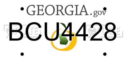BCU4428 Georgia License Plate