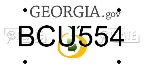 BCU554 Georgia License Plate