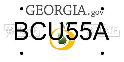 BCU55A Georgia License Plate