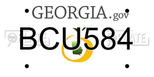 BCU584 Georgia License Plate
