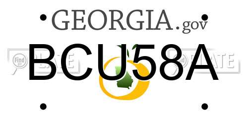 BCU58A Georgia License Plate