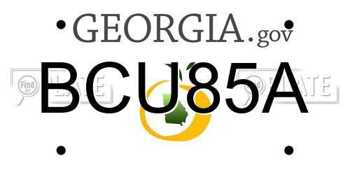 BCU85A Georgia License Plate