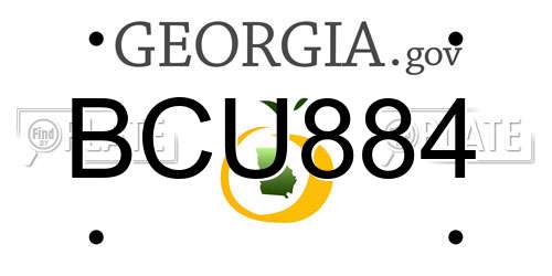 BCU884 Georgia License Plate