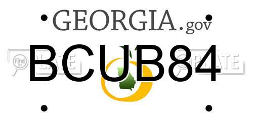 BCUB84 Georgia License Plate