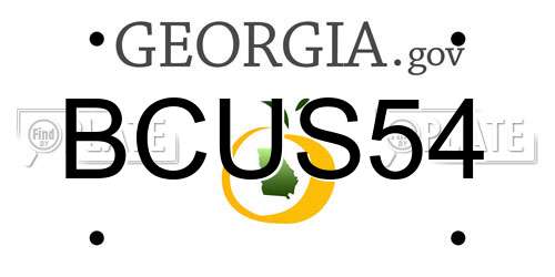BCUS54 Georgia License Plate