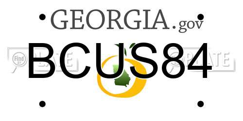 BCUS84 Georgia License Plate