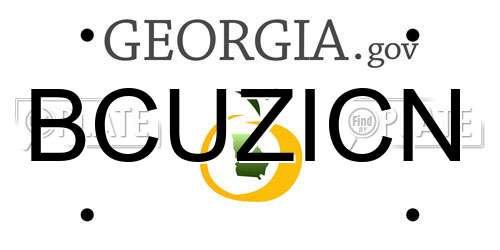 BCUZICN Georgia License Plate