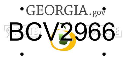 BCV2966 Georgia License Plate