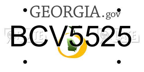 BCV5525 Georgia License Plate