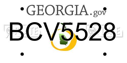BCV5528 Georgia License Plate